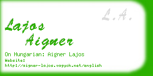 lajos aigner business card